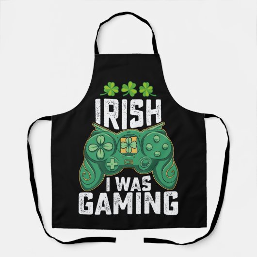 Irish I Gaming Gamer Games St Patrick's Day Schürze (Vorderseite)