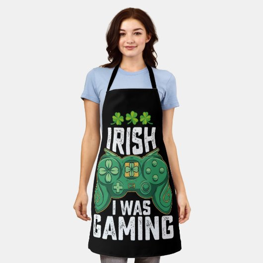 Irish I Gaming Gamer Games St Patrick's Day Schürze (Getragen)