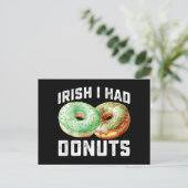 Irish I Had Donuts Lovers Funny St Patrick's Day Postkarte (Stehend Vorderseite)
