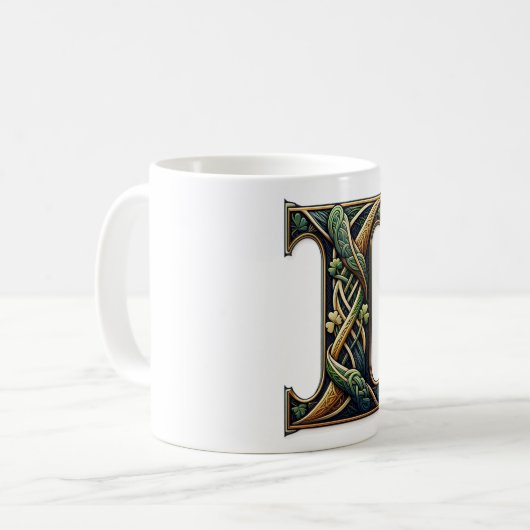 Irish I Monogram Coffee Mug Kaffeetasse (Vorderseite Links)