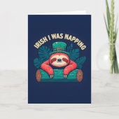Irish I Napping Funny Sloth St Patricks Day Karte (Vorderseite)