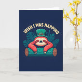 Irish I Napping Funny Sloth St Patricks Day Karte (Gelbe Blume)