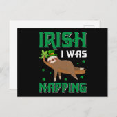 Irish I Napping Sloth St Patricks Day Postkarte (Vorne/Hinten)