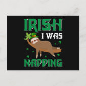 Irish I Napping Sloth St Patricks Day Postkarte (Vorderseite)