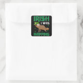 Irish I Napping Sloth St Patricks Day Quadratischer Aufkleber (Tasche)