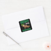 Irish I Napping Sloth St Patricks Day Quadratischer Aufkleber (Umschlag)