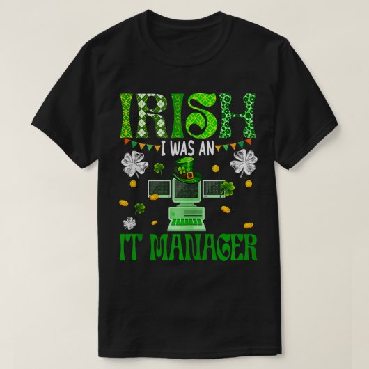 Irish I war IT Manager Patricks Day Leopard Sha T-Shirt (Design vorne)