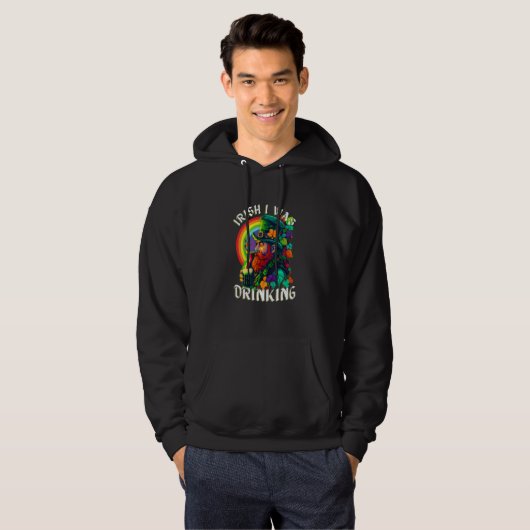 Irish I Was Drinking Pun St Patrick's Day Sayings Hoodie (Vorne ganz)