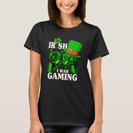 Irish I Was Gaming Controller Boys Gamer St Patric T-Shirt (Vorderseite)