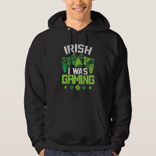 Irish I Was Gaming Funny St Patricks Day Gamer Boy Hoodie (Vorderseite)