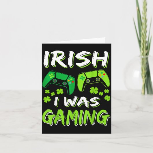 Irish I Was Gaming Funny St Patricks Day Gamer Boy Karte (Vorderseite)
