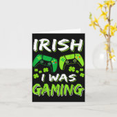 Irish I Was Gaming Funny St Patricks Day Gamer Boy Karte (Gelbe Blume)
