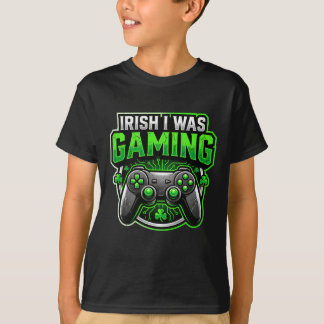 Irish I was Gaming Funny St Patricks Day Gamer  T-Shirt