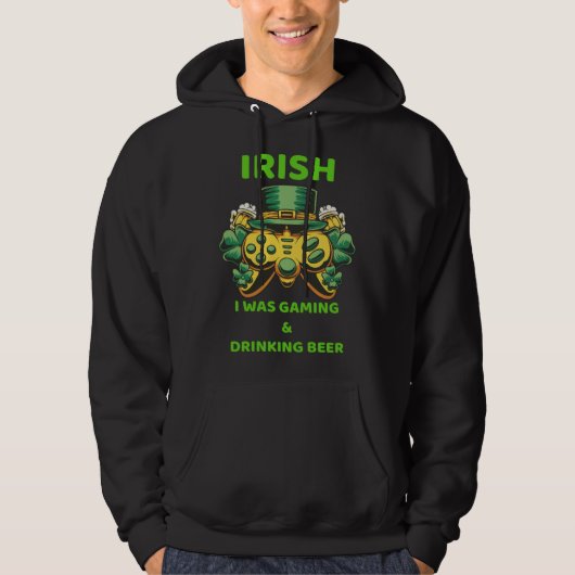 Irish I Was Gaming St Patricks Day Gamer Shamrock  Hoodie (Vorderseite)