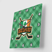 Irish Ice Hockey Flag Logo Wall Clock Quadratische Wanduhr (Winkel)