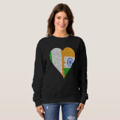 Irish Indian Flag Heart Sweatshirt (Vorne ganz)
