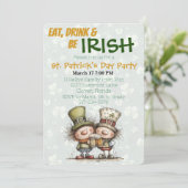 Irish‑Inspired St. Patrick’s Day Party Einladung (Stehend Vorderseite)