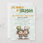 Irish‑Inspired St. Patrick’s Day Party Einladung (Vorderseite)