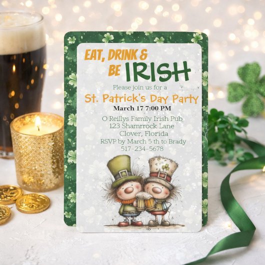 Irish‑Inspired St. Patrick’s Day Party Einladung