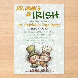 Irish inspirierte St. Patrick’s Day-Party Acryleinladungen