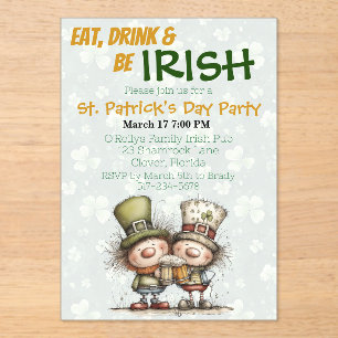 Irish inspirierte St. Patrick’s Day-Party Acryleinladungen