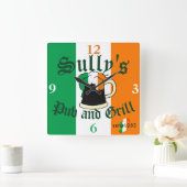 Irish Ireland Beer Pint Bar und Grill Name Clock Quadratische Wanduhr (Zuhause)