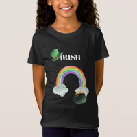 *~* IRISH IRELAND Girl Rainbow Pot of Gold T - Shi