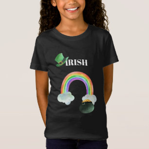 *~* IRISH IRELAND Girl Rainbow Pot of Gold T - Shi T-Shirt