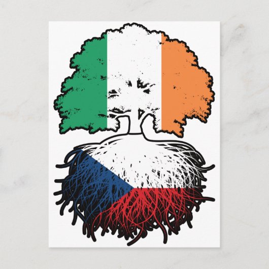 Irish Ireland Tree Roots Flag Postkarte (Vorderseite)