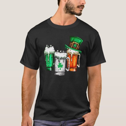 Irish Irish Holiday Irish Beer Shamrock Beer T-Shirt (Vorderseite)
