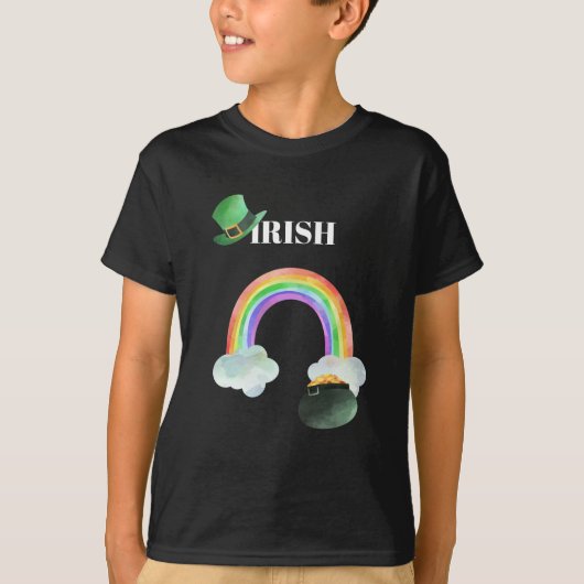 *~* IRISH IRLAND BOY Rainbow Pot Gold T-Shirt (Vorderseite)