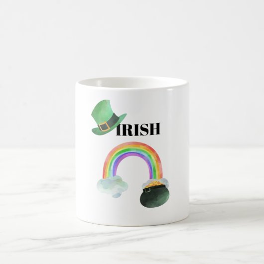 *~* IRISH IRLAND Patriot Rainbow Pot Gold Kaffeetasse (Mittel)