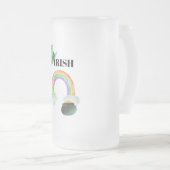*~* IRISH IRLAND Patriot Rainbow Pot Gold Mattglas Bierglas (VorderseiteRechts)