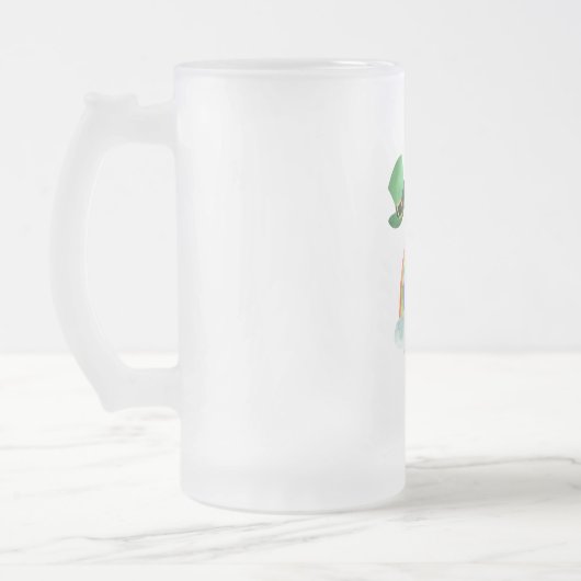 *~* IRISH IRLAND Patriot Rainbow Pot Gold Mattglas Bierglas (Links)