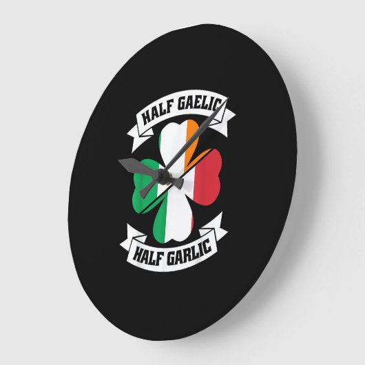 Irish Italian Half Gaelic Half Knolic Saint Patric Große Wanduhr (Winkel)