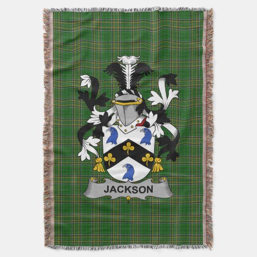 Irish Jackson Coat of Arms Familienwappen Irland Decke (Vorderseite Vertikal)