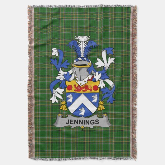 Irish Jennings oder Jennyns Coat of Arms Family Cr Decke (Vorderseite Vertikal)
