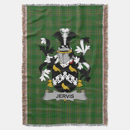 Irish Jervis oder Jarvis Coat of Arms Familienwapp Decke (Vorderseite Vertikal)