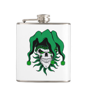 Irish Jester Skull Flachmann