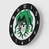 Irish Jester Skull Große Wanduhr (Winkel)