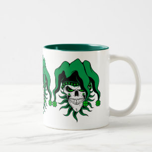 Irish Jester Skull Zweifarbige Tasse