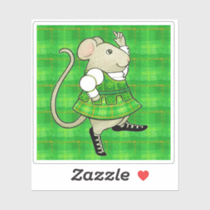 IRISH JIG MAUS 3"x3" Vinyl-Aufkleber Aufkleber