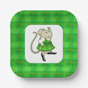 IRISH JIG MAUS 7" Quadratische Papierplatten Pappteller
