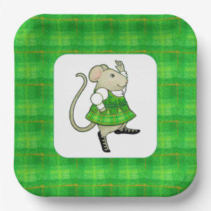 IRISH JIG MAUS 9" Quadratische Papierplatten Pappteller