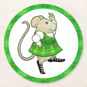 IRISH JIG MAUS Runde Papierservietten II Runder Pappuntersetzer