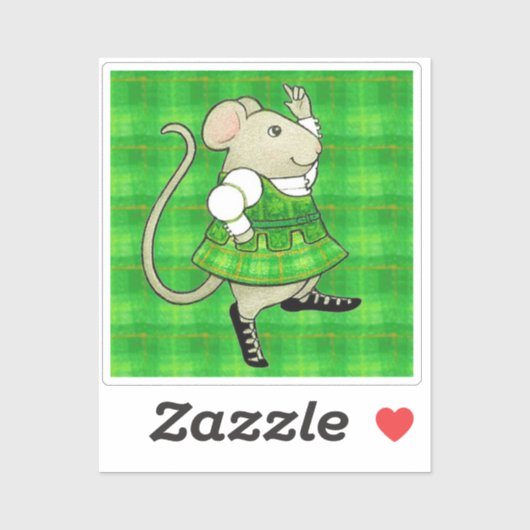 IRISH JIG MOUSE 2"x2" Vinyl Sticker (Blatt)