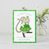 IRISH JIG MOUSE 4.5x6.25 Party Einladung (Stehend Vorderseite)