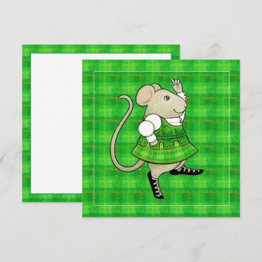 IRISH JIG MOUSE 5,25" Square Blank Flat Card (Vorne/Hinten)
