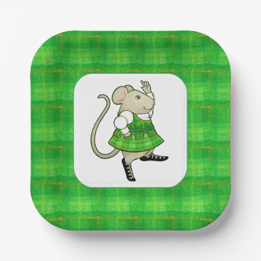 IRISH JIG MOUSE 7" Teller auf dem Schreibtisch (Vorderseite)