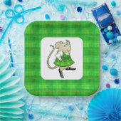 IRISH JIG MOUSE 9" Teller auf dem 9" Square Paper (Party)